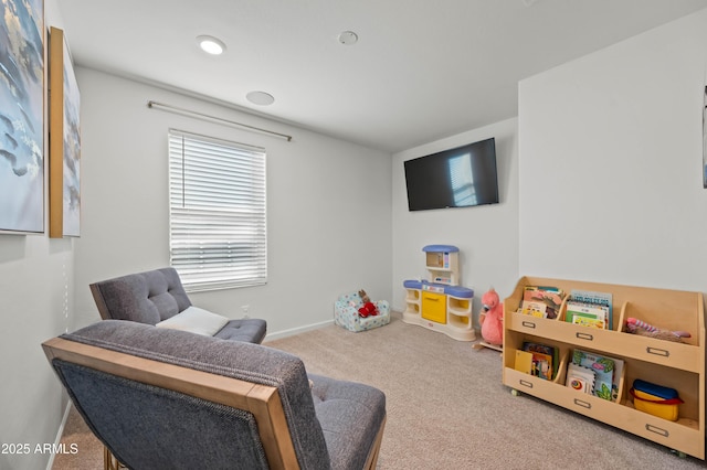 game room featuring carpet