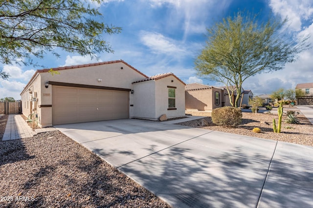 view of side of home featuring a garage