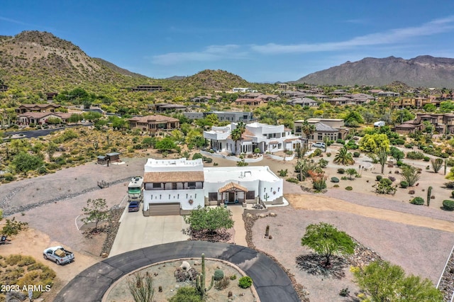 aerial view featuring a mountain view