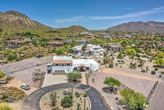 aerial view featuring a mountain view