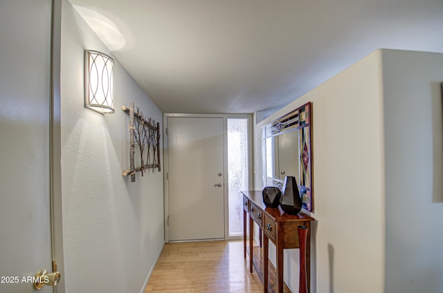 doorway to outside featuring light hardwood / wood-style floors