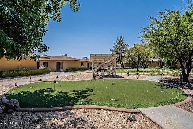 exterior space featuring a pergola