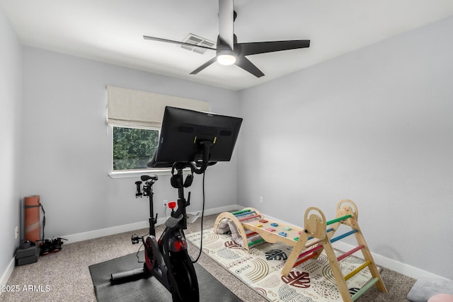 25210 N 40th Ave, Phoenix, AZ 85083 - workout area with a ceiling fan and carpet