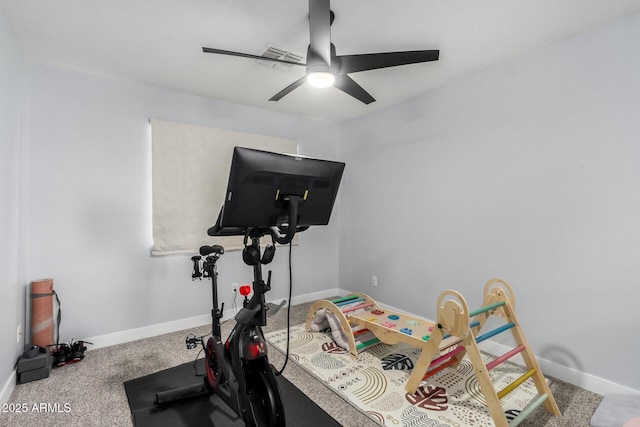 25210 N 40th Ave, Phoenix, AZ 85083 - workout room with ceiling fan and carpet floors