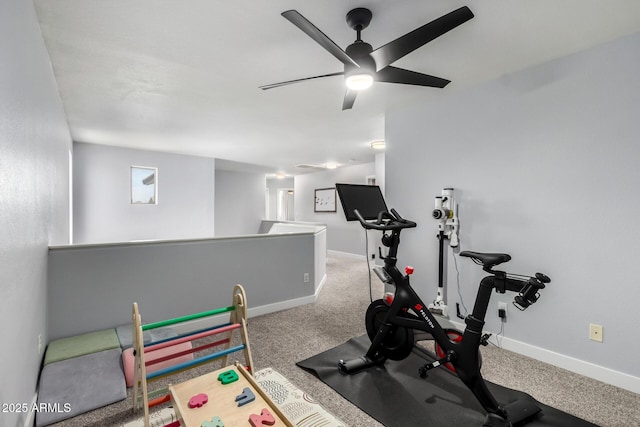 25210 N 40th Ave, Phoenix, AZ 85083 - workout area with a ceiling fan and carpet