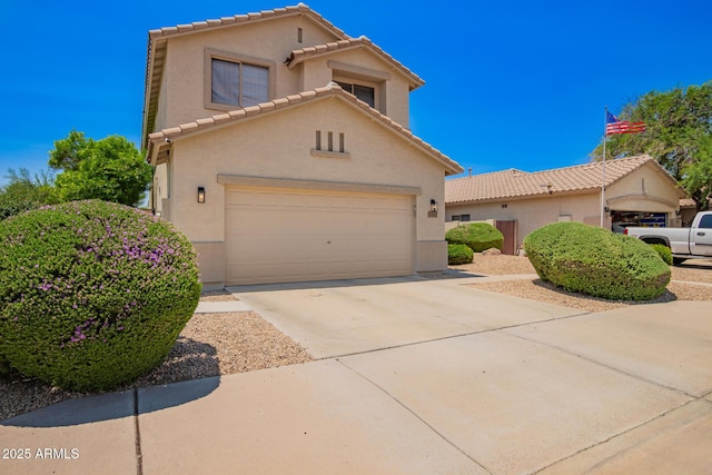 25210 N 40th Ave, Phoenix, AZ 85083 - view of front of property with a garage, stucco siding, and a tiled roof