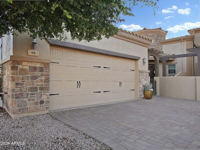 view of garage