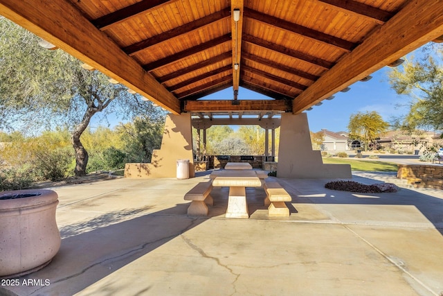 view of patio / terrace with a gazebo