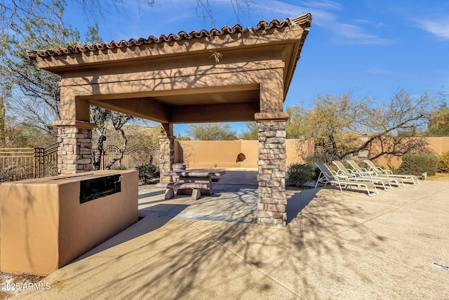 view of patio / terrace with a gazebo