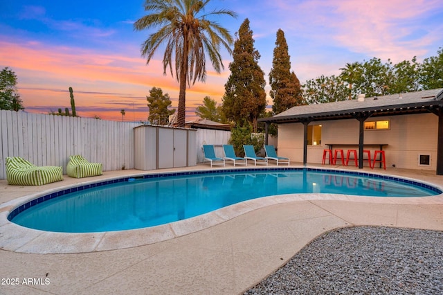 4020 N 34th St, Phoenix, AZ 85018 - view of pool with a patio, fence, outdoor dry bar, and a fenced in pool