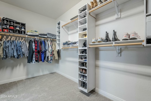 spacious closet with carpet flooring