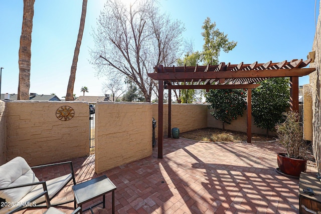 view of patio / terrace with a pergola