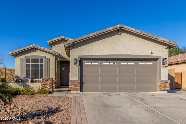 view of front of house with a garage