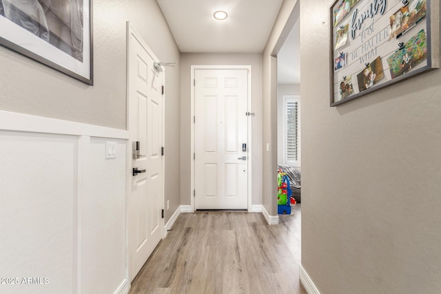 entryway featuring light hardwood / wood-style floors