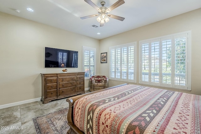 bedroom with ceiling fan