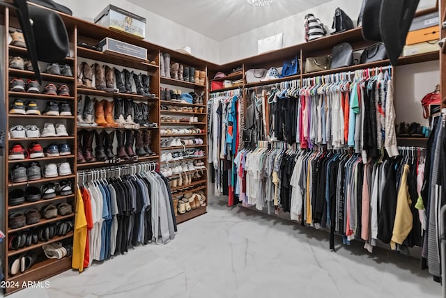 view of walk in closet