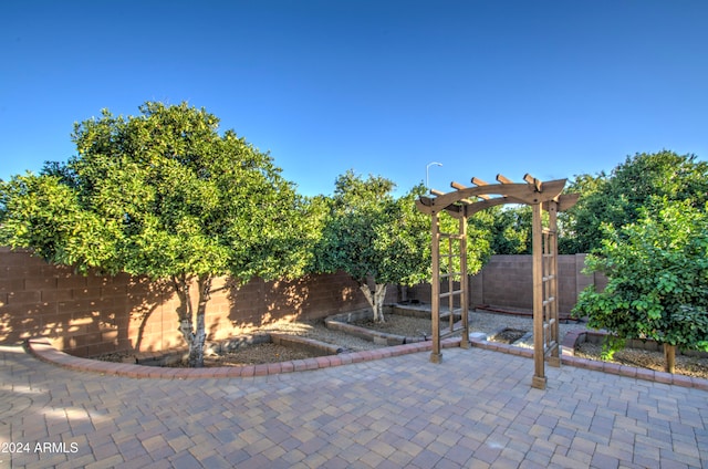 view of patio / terrace with a pergola