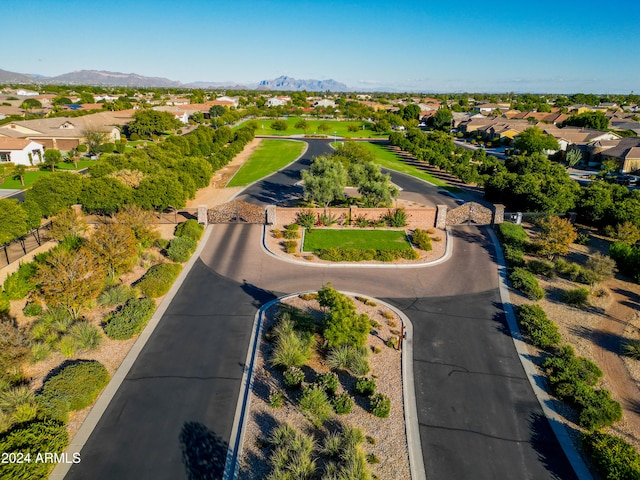 aerial view with a mountain view