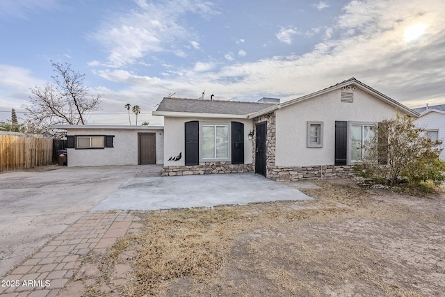 single story home with a patio area