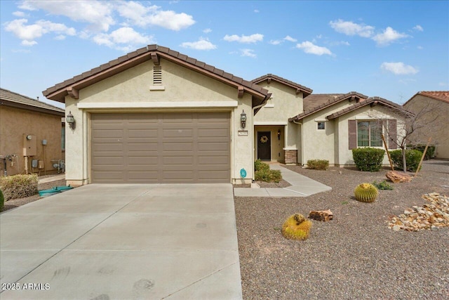 view of front of house with a garage