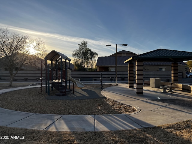 view of playground at dusk