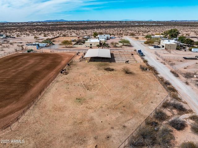 drone / aerial view featuring a mountain view