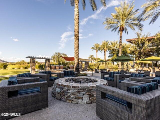 28831 N 128th Dr, Peoria, AZ 85383 - view of patio / terrace with an outdoor living space with a fire pit
