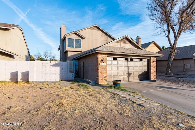 view of property featuring a garage