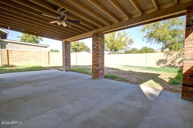 view of patio / terrace with ceiling fan