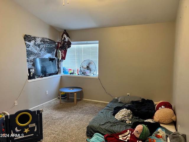 bedroom featuring carpet