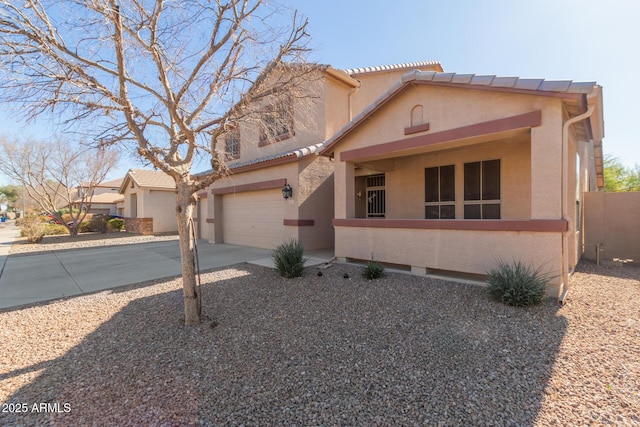 view of front of home with a garage