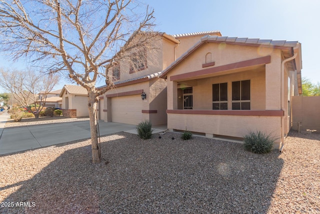 view of front of house with a garage