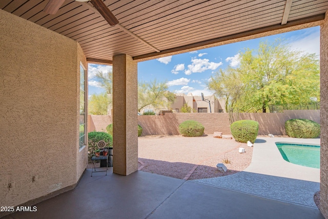 view of patio / terrace featuring a fenced backyard