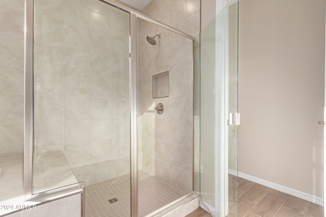 bathroom featuring walk in shower