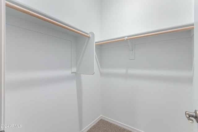 walk in closet with carpet