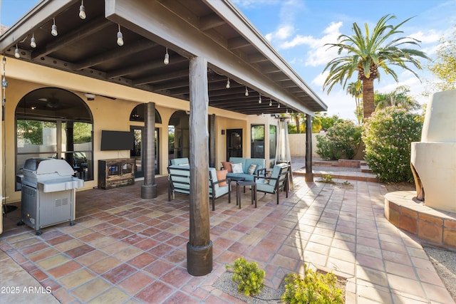 view of patio / terrace with an outdoor living space