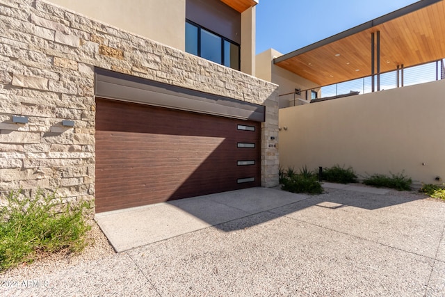 view of garage