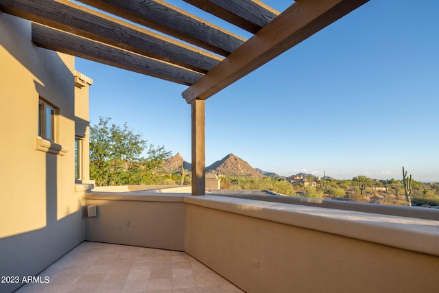 balcony with a mountain view