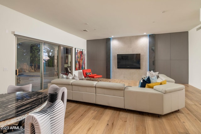 living room featuring light hardwood / wood-style flooring