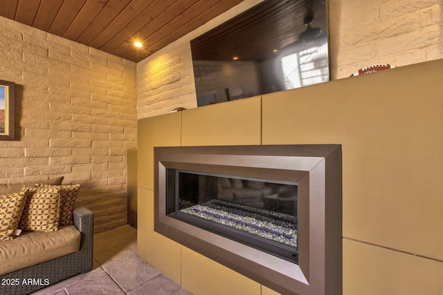 interior space with wood ceiling