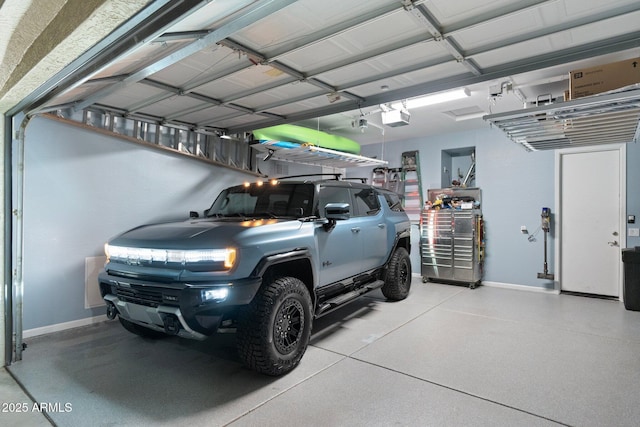 garage featuring a garage door opener