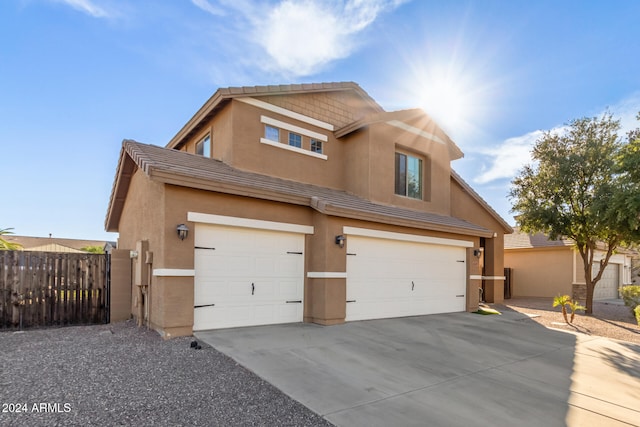 view of front of house featuring a garage