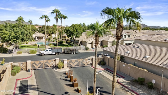 exterior space featuring a mountain view