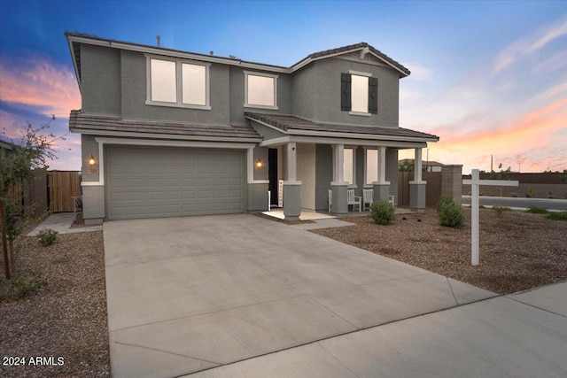 view of front of home featuring a garage