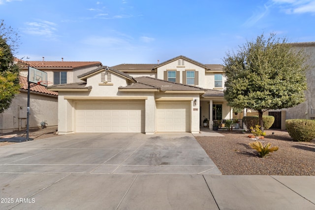 view of front facade featuring a garage