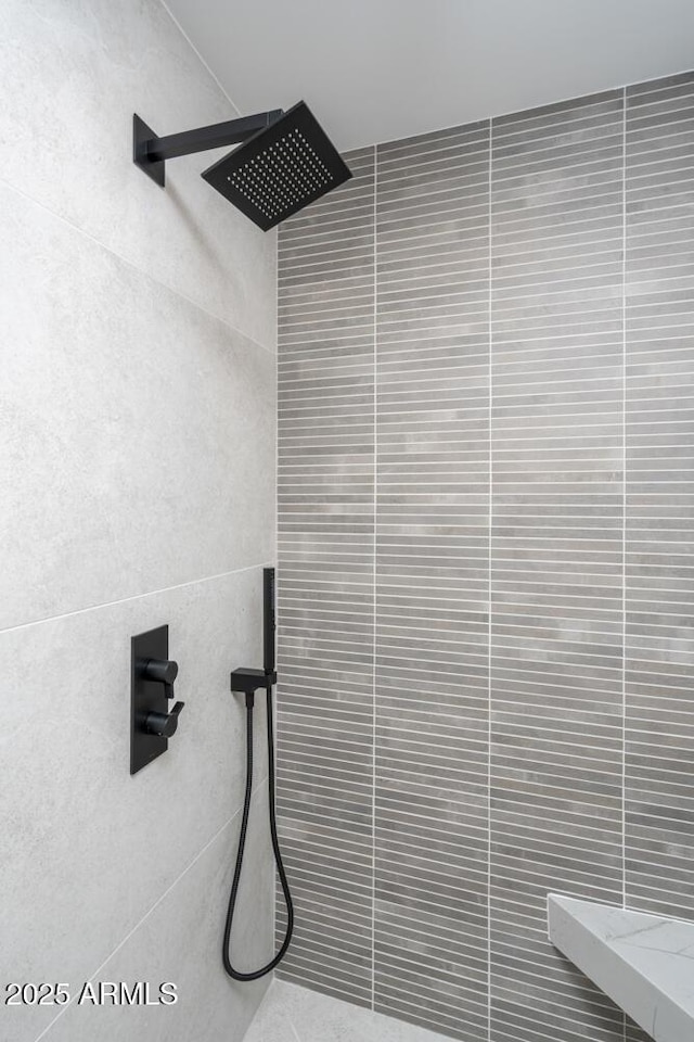 room details with tiled shower