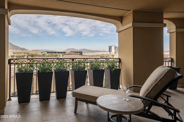 balcony with a mountain view