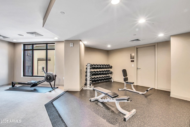 view of workout area