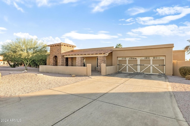 view of front facade with a garage