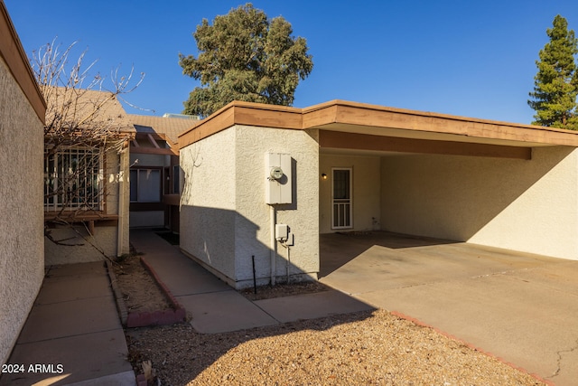 doorway to property featuring a patio